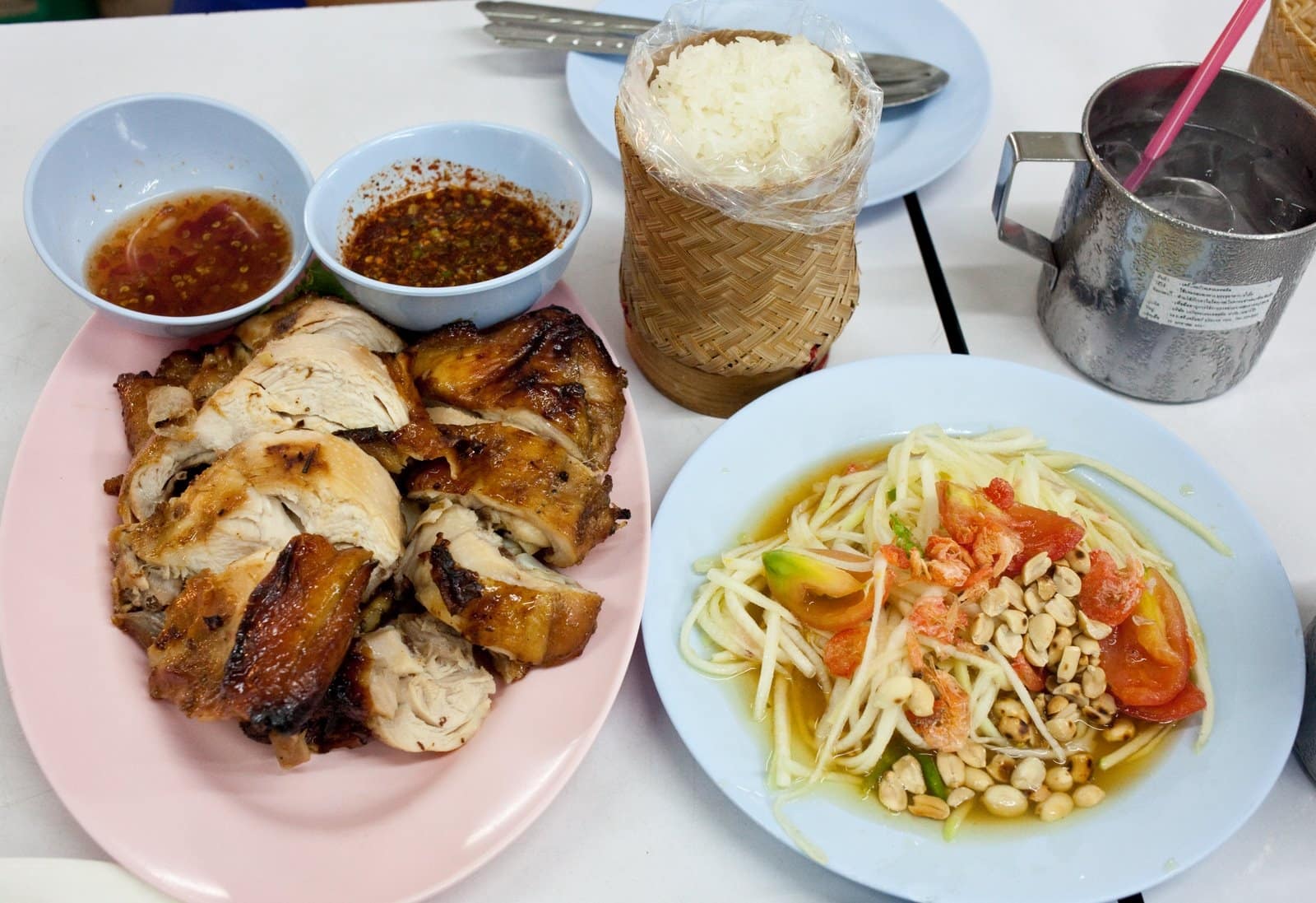 Gai yang and sticky rice