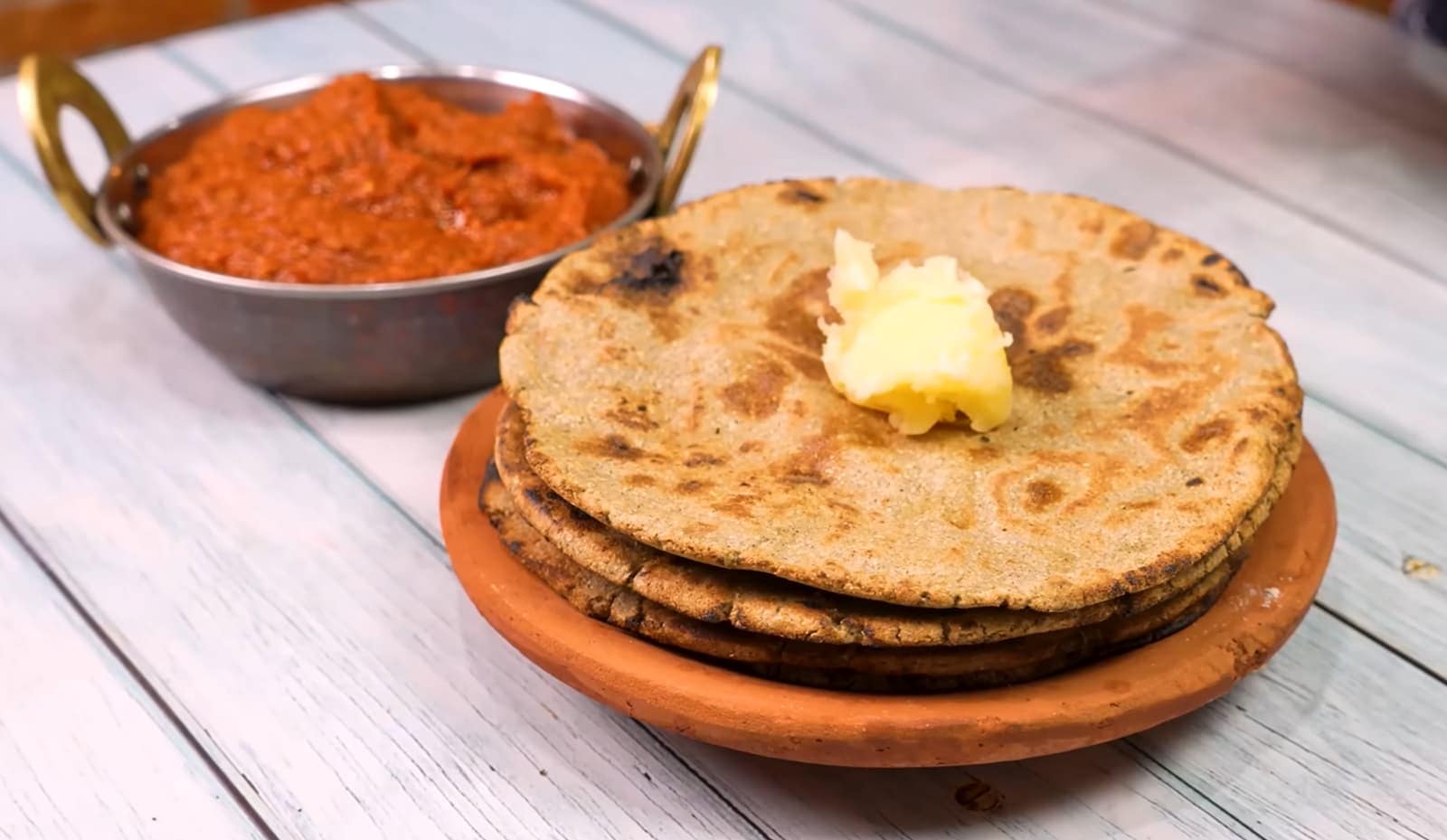 Bajra Roti with Lehsun Chutney