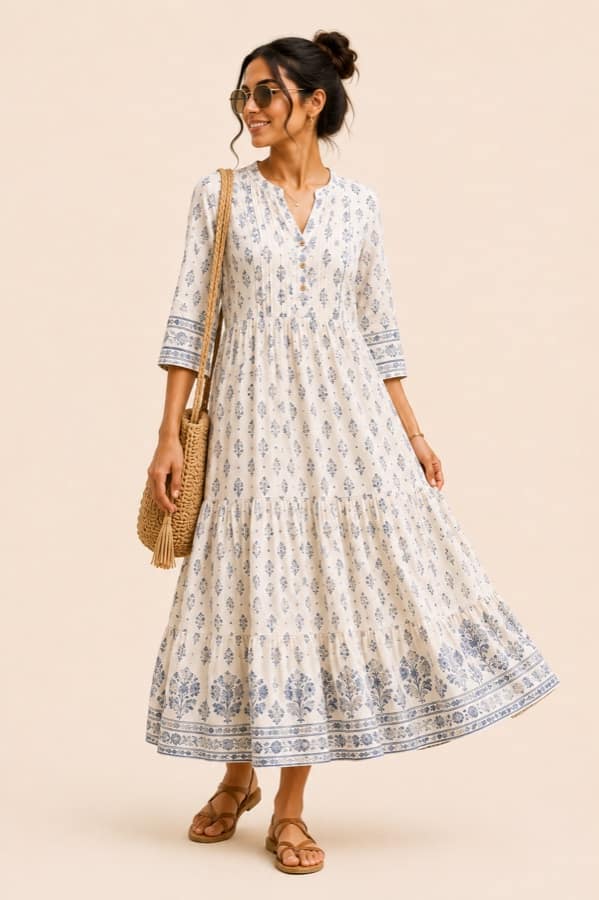 Cotton A-line dress