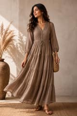 Flowy earth-tone dress