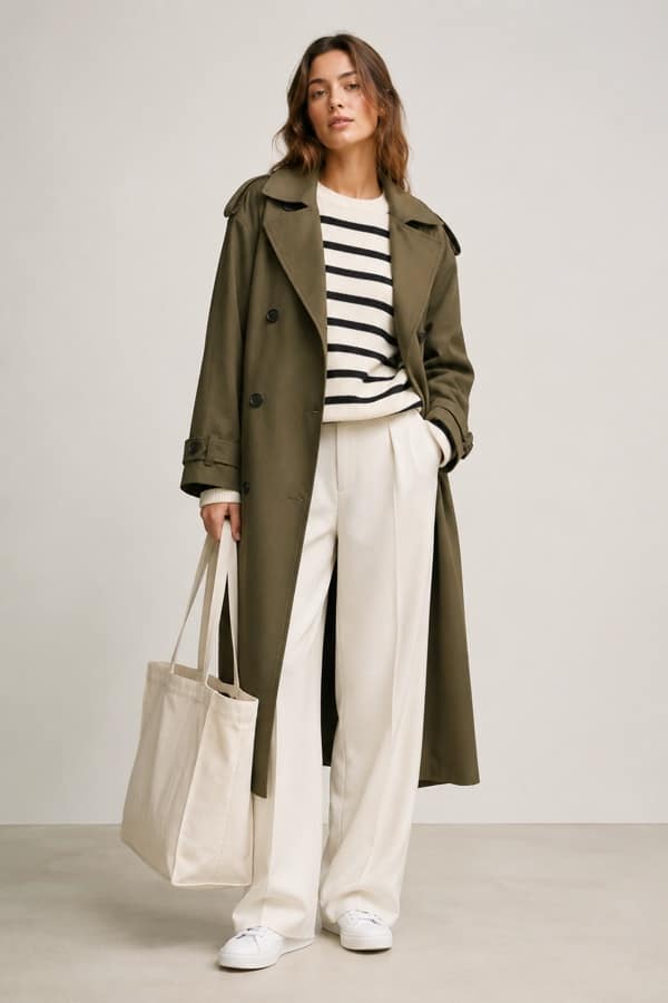 Trench & knit layers