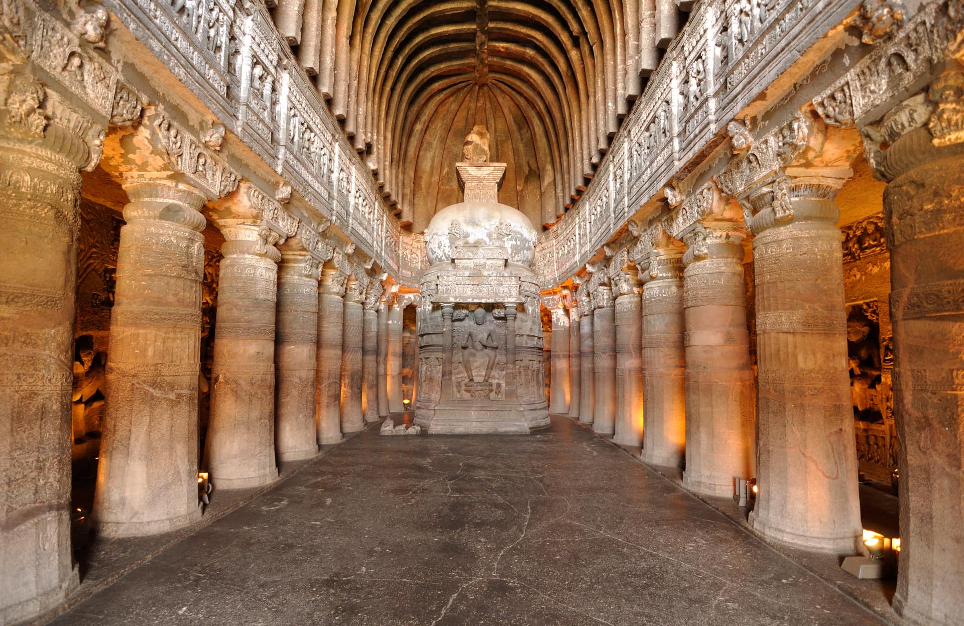 Ajanta Cave 26 (the chaitya hall) in Aurangabad