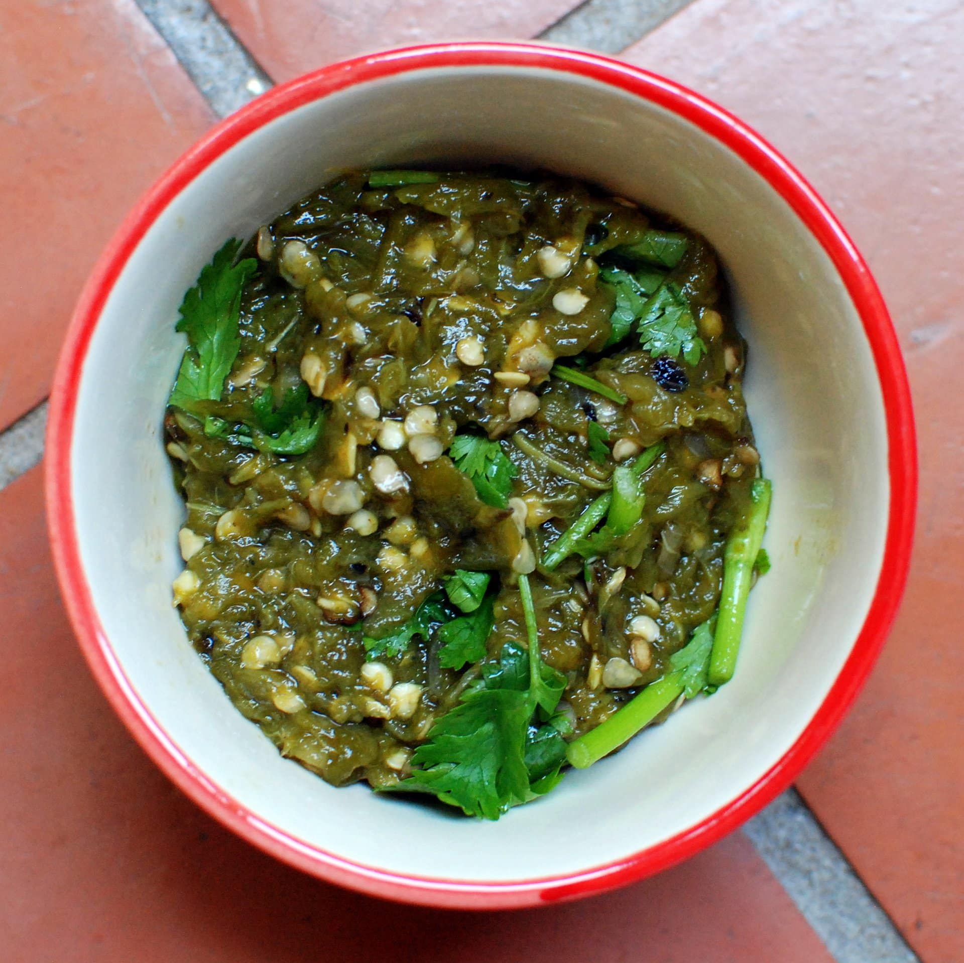 Nam prik noom with sticky rice