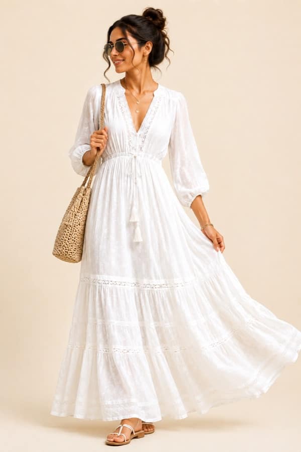 Flowy white dress