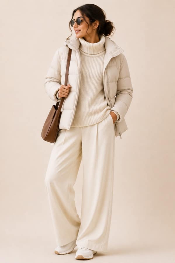 Puffer & knit look — Leh