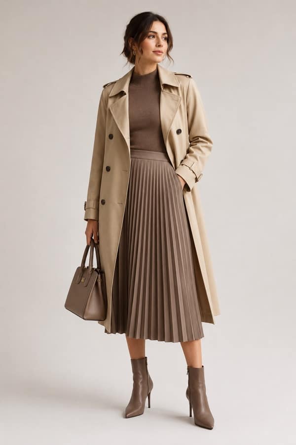Trench & knit layers